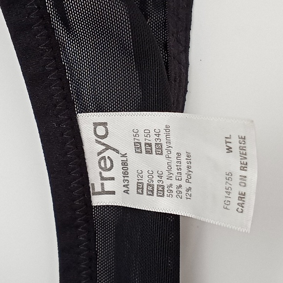 Freya Cameo Underwire Deco Plunge Bra Black 34C - Picture 10 of 11